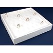White Leather Stackable 39-Clip Ring Display Tray Case