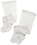 Country Kids Girls  2 Pack Christmas Tight, Ivory/Silver/White, 3-5