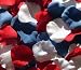 300 Silk Rose Petals Wedding Favors-Multi Colors - Red, Blue & White
