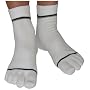 ToeSox Sport / Sandal Organic Cotton Toe Socks (Medium, White)
