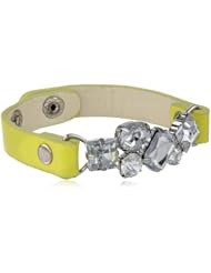 Steve Madden Crystal Gem Yellow Snap Bracelet, 7.5"