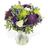 Bold selection of purples and limes - Send Handtied Bouquet of Fresh Flowers