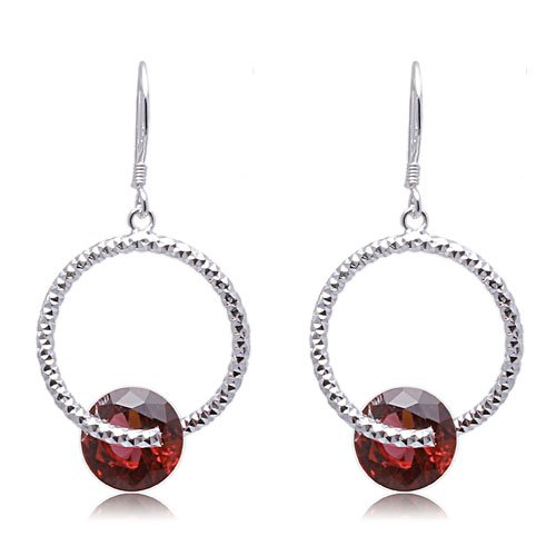 Soufeel July birthstone glass hoop dangle earrings
