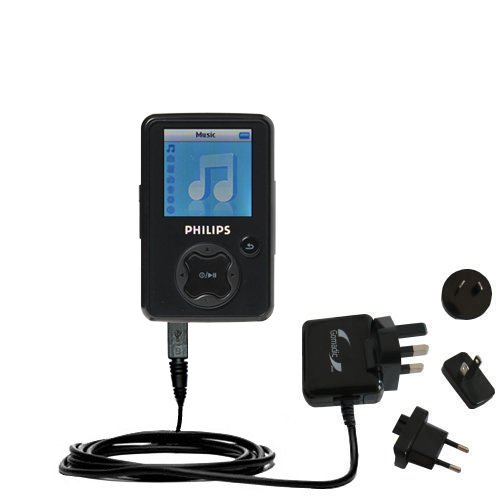 International Wall / AC Charger for the Philips GoGear SA3044 - Gomadic Brand w/ TipExchange Technology