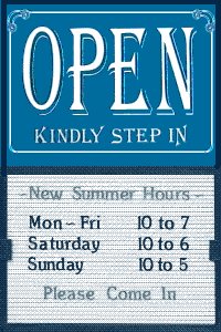 open closed sign with message board