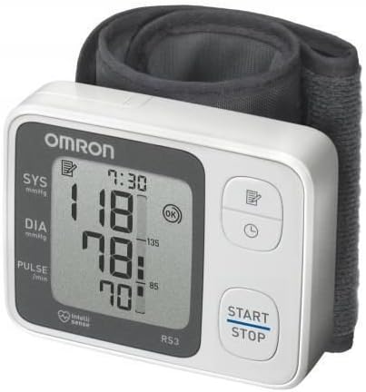 Omron Rs3 Wrist Fully Automatic Large Display Cuff Blood Pressure Monitor