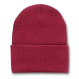 Blank Long Cuff Beanie - Maroon