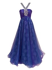 Floral Print Full-Skirt Metallic/Tulle Empire   Waistline Lace Ruched Beaded Keyhole Prom Dress 