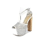 Jessica Simpson Women's Dany5 Platform Sandal,Soft White Perforated,10 M US