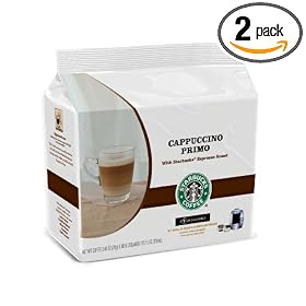 Starbucks Cappuccino Primo, T-Discs for Tassimo Coffeemakers, 8 Count Packages (Pack of 2)