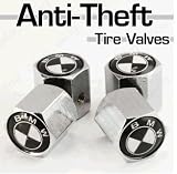 BMW Black Logo Anti-Theft Tire stem Valve Caps (4 pcs)
