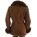 BGSD Women's Button Front Shearling Coat with Fox Fur Trim image 3