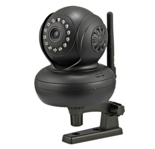 IPCC Plug and Play, Wired/Wireless IP Camera, with Pan and Tilt, 13 LED Night Vision, 2 way Audio, and Support for up to 32G TF card, Color Black