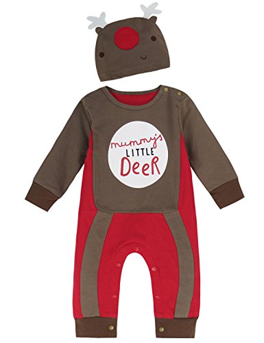 A&J Design Baby Boys' Christmas Fun Outfit Jumpsuit with Hat