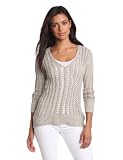 41tLMQ9on8L. SL160  Calvin Klein Jeans Womens High Low Hem Drop Stitch V Neck