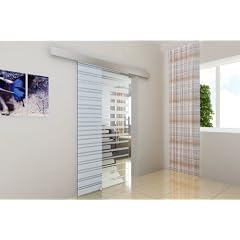 Glasschiebet�r Glast�r Schiebet�r 90x205 - Sicherheitsglas, teilsatiniert aus ESG