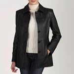 BGSD Women's Five-Button Leather Car Coat