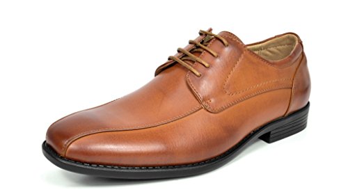 Bruno MARC DP03 Men's Formal Modern Leather Wing Tip Loafers Lace Up Classic Lined Oxford Dress Shoes BROWN SIZE 10.5