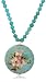 Sterling Silver Beaded Turquoise Necklace w/ Cloisonne Pendant, 16