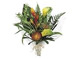 Faux 21 Calla Lily/ Protea Tropical Bouquet Orange Green (Pack of 4)