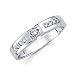14k White Gold Womens Ladies Diamond Solitaire Wedding Ring Band .16 ct (G-H Color, SI2 Clarity)