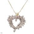 Heart Necklace With 2.00ctw Genuine Diamonds Beautifully Designed in Two tone Gold. Total item weight 5.4g Length 18in