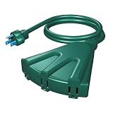 Christmas Lite Co. 8FT3BLOCKGRN 8 ft. Green Christmas Light Extension Cord Indoor/Outdoor Christmas Lite Co. 8FT3BLOCKGRN
