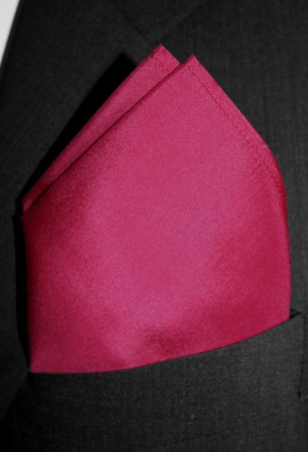 Fine Fuchsia Silk Pocket Square, 100% Silk - by Royal Silk - Pink