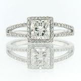 1.21ct Radiant Cut Diamond Engagement Anniversary Ring