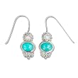 Sterling Silver, Turquoise and Rainbow Moonstone Dangle Earrings by Sajen