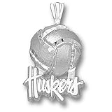 Univ Of Nebraska Huskers Volleyball Pendant (Silver)