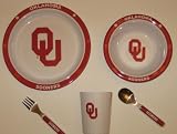 OKLAHOMA SOONERS Team Logo 5 Piece Baby Child Dinner Set ( Sipping cup, Plate, Bowl, Fork,... by Duckhouse