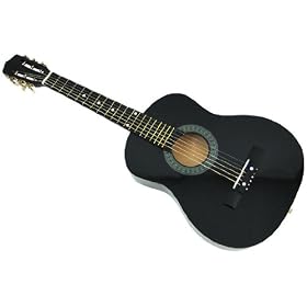 32 Inch Black Finish Acoustic Starter Guitar Beginner