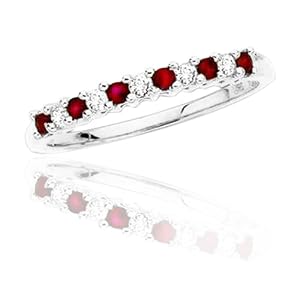 10k White or Yellow Gold Ruby and Diamond Ring