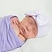 Melondipity Newborn Hospital Hat Purple and Pink - 2 ply Hospital Fabric - Infant Baby Hat Cap with Big Cute Bow Beanie