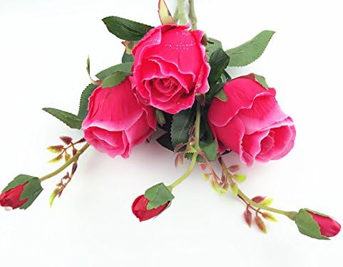 CHENSHI High Quality mini Artificial Water Rose Flower For Friends/Lover the Perfect Gift On Valentine's Day, Wedding Room Home Festival Party Christmas Decoration,3pcs (rose red)