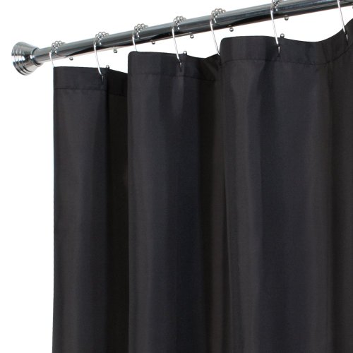 Maytex Fabric Shower Curtain Liner, Black Curtain Store
