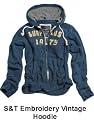 Surplus Embroidery Raw Vintage Hoodie mit durchgehendem Zipper -dunkel-navy-