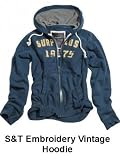 Surplus Embroidery Raw Vintage Hoodie mit durchgehendem Zipper -dunkel-navy- - 
