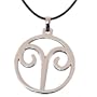 Zodiac Sign Necklace Aries Pendant Stainless Steel on Rubber Cord By Bucasi