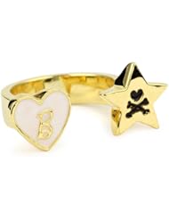 nOir "Barbie x Tokidoki" Heart and Star Crossbones Ring