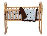 American Baby Company 3-Piece Cradle Set with Large Espresso Dot, Blue