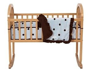 American Baby Company 3-Piece Cradle Set with Large Espresso Dot, Blue