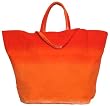 Cotton Canvas Orange Beach Bag 26"L Top x 16.5"H