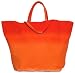 Cotton Canvas Orange Beach Bag 26"L Top x 16.5"H