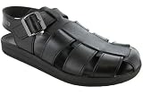 $255 Mephisto Uberto Black Leather Sandals Shoes