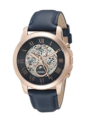 Fossil men s me3029 grant automatic watch with blue leather band