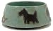 48 Oz. MARA COLLECTION Stoneware LARGE PUPPY DOG Pet FEEDING Or WATER Dish BOWL Abstract Dogs GREEN