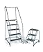 Ballymore / Garlin - SS3NG - Garlin Spring Loaded Casters Rolling Ladder 3 Step No Rails Grip Strut Stainless Steel, Ea