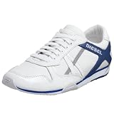  : Diesel Women's Paramark Lace-up Sneaker,White/Olimpic Blue,6 M US
